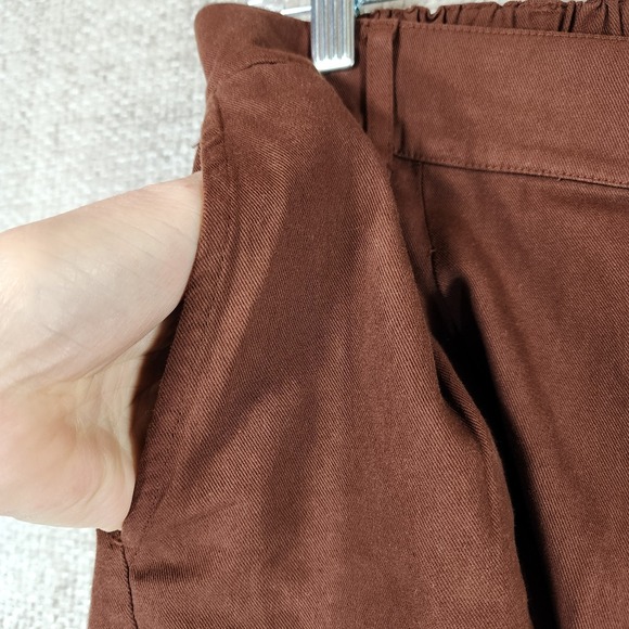 Big Bud Press Trousers Shorts Work 100% Cotton Womens L Burgundy Pleated - Picture 2 of 13